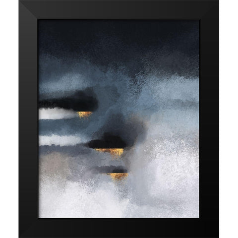 Cloudburst Black Modern Wood Framed Art Print by Fredriksson, Elisabeth