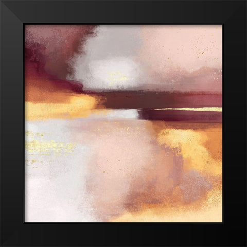 Burgundy Sunset Black Modern Wood Framed Art Print by Fredriksson, Elisabeth