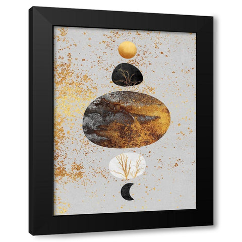 Sun And Moon Black Modern Wood Framed Art Print with Double Matting by Fredriksson, Elisabeth
