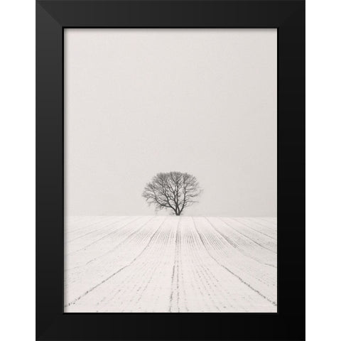 White Desert Black Modern Wood Framed Art Print by Weisbek, Lena