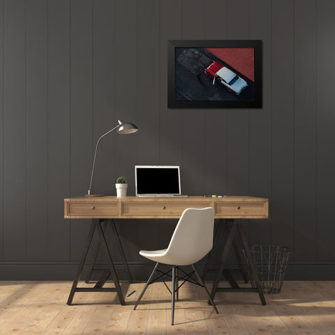 Red Black Modern Wood Framed Art Print by Al-Nasser, Nasser