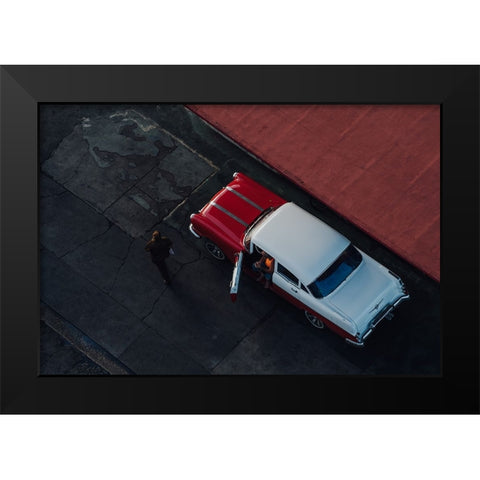 Red Black Modern Wood Framed Art Print by Al-Nasser, Nasser