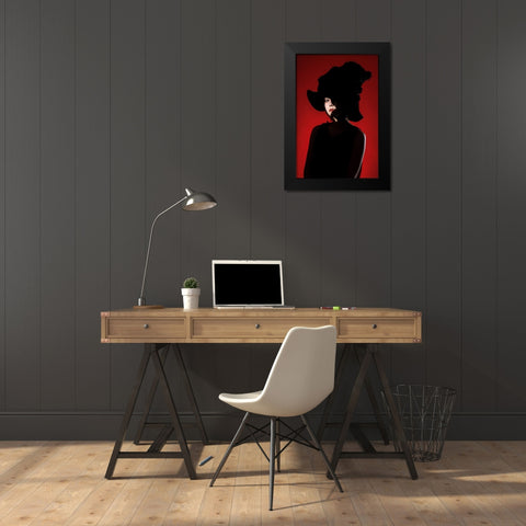 Red World Black Modern Wood Framed Art Print by Sumimoto, Suguru