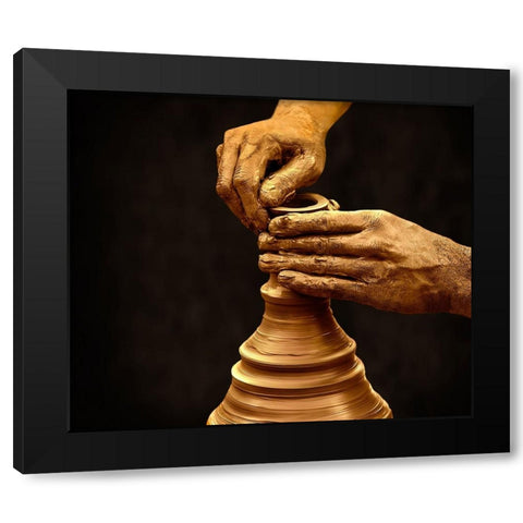 Artistry Black Modern Wood Framed Art Print with Double Matting by Nayyer Reza, Sayyed