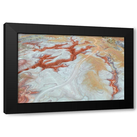 Curve Black Modern Wood Framed Art Print by Rong, Herbert