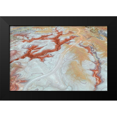 Curve Black Modern Wood Framed Art Print by Rong, Herbert