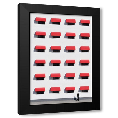 Red walker Black Modern Wood Framed Art Print by Cederberg, Marcus
