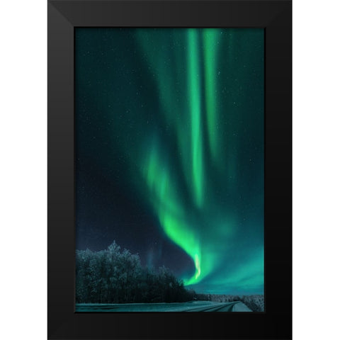 Polar Lights Black Modern Wood Framed Art Print by Rosenfeld, Haim