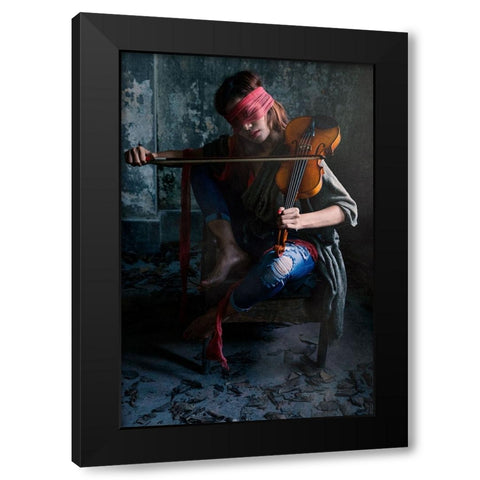 Eyes Are Not Required For A Beautiful Music Black Modern Wood Framed Art Print by Gumma, Srikanth
