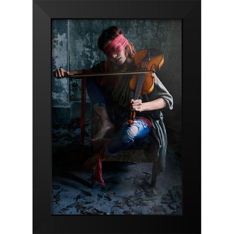 Eyes Are Not Required For A Beautiful Music Black Modern Wood Framed Art Print by Gumma, Srikanth