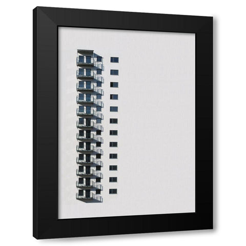 Balconies Black Modern Wood Framed Art Print with Double Matting by Cederberg, Marcus