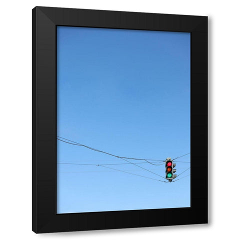 Stay or go Black Modern Wood Framed Art Print with Double Matting by Cederberg, Marcus