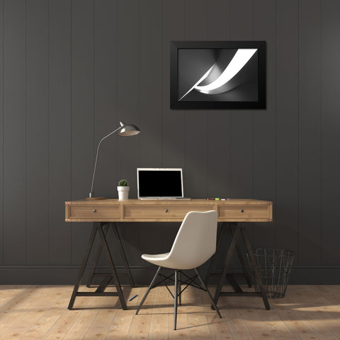 Curves Black Modern Wood Framed Art Print by van Son, Greetje