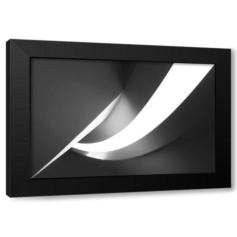 Curves Black Modern Wood Framed Art Print with Double Matting by van Son, Greetje