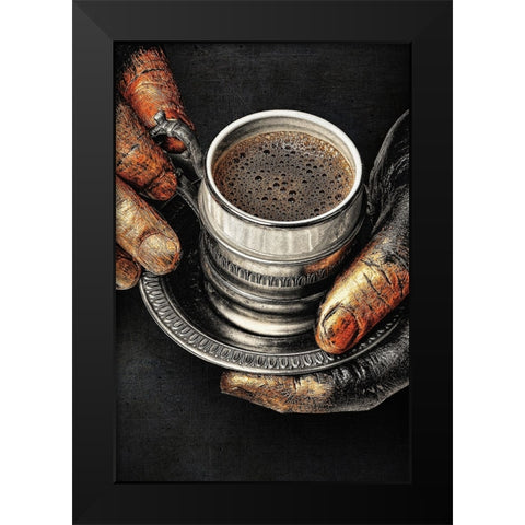 Coffee Black Modern Wood Framed Art Print by Adrian Chis, Paul