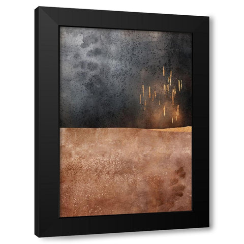 Autumn Rain Black Modern Wood Framed Art Print with Double Matting by Fredriksson, Elisabeth