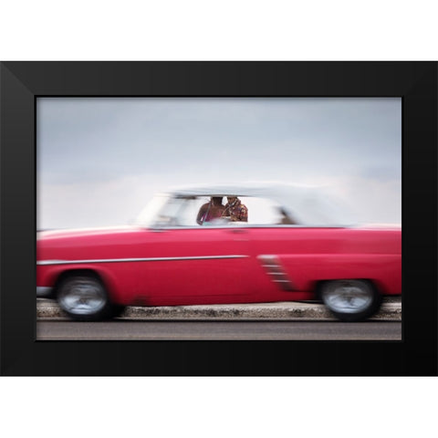 Thru The Window - Havana-Cuba Black Modern Wood Framed Art Print by Mirica, Dan