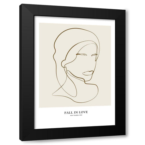 Woman portrait Black Modern Wood Framed Art Print by NKTN