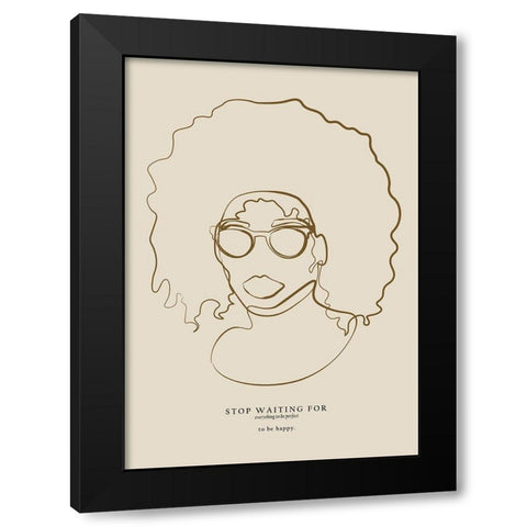 Woman face with glasses Black Modern Wood Framed Art Print by NKTN