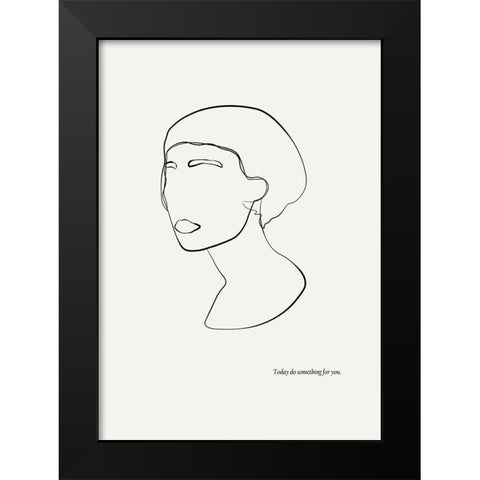 Abstract female portrait Black Modern Wood Framed Art Print by NKTN