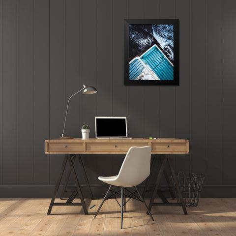 Most Famous Ocean Pool In Australia Black Modern Wood Framed Art Print by Sarfraz, Asad