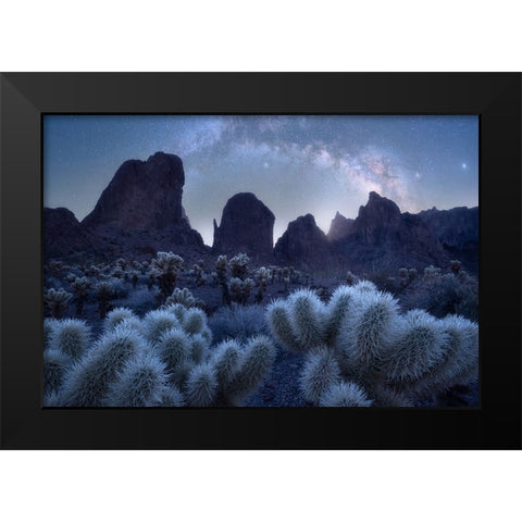 Queen Of Arizona And Her Crown Black Modern Wood Framed Art Print by De, Pritam