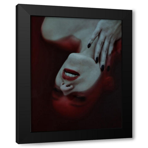 Red Dream Black Modern Wood Framed Art Print by Hasanian, Yasin