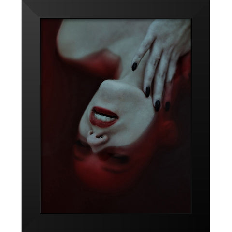 Red Dream Black Modern Wood Framed Art Print by Hasanian, Yasin