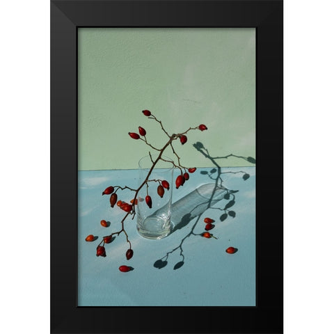 Berries Black Modern Wood Framed Art Print by Basso, Donatella