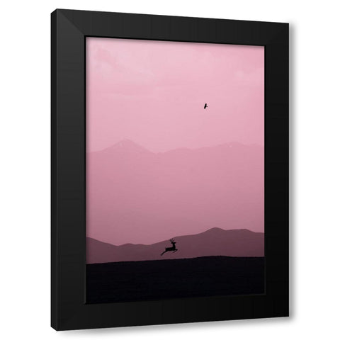 caracc Black Modern Wood Framed Art Print with Double Matting by Guan, Xiaopeng