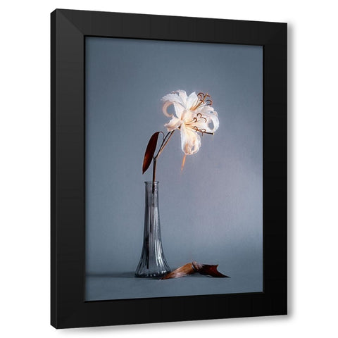 Elegant Lines Black Modern Wood Framed Art Print with Double Matting by Kiral, Cicek