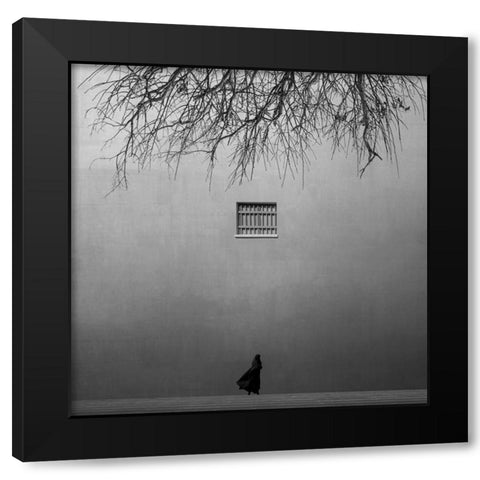 Waiting for freedom Black Modern Wood Framed Art Print with Double Matting by Alizolghadri93