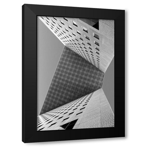 Urban Origami Black Modern Wood Framed Art Print by Legraverend, Guillaume