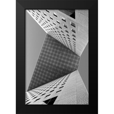 Urban Origami Black Modern Wood Framed Art Print by Legraverend, Guillaume