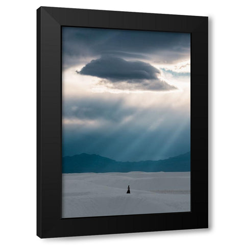 Umbrella Black Modern Wood Framed Art Print with Double Matting by Zhang, Ling