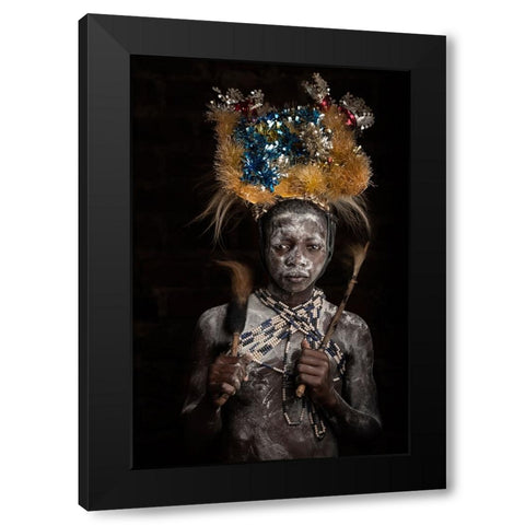Mugisu Black Modern Wood Framed Art Print by Jacob, Matt