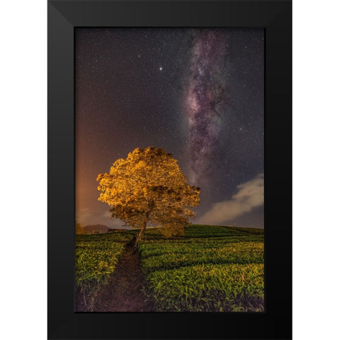 milky way Black Modern Wood Framed Art Print by Liza, Lety