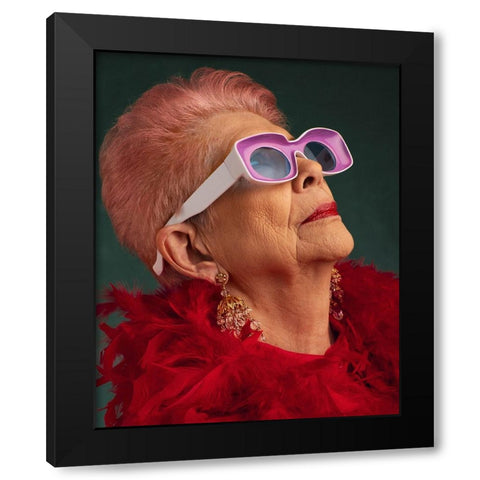 Kitsch Black Modern Wood Framed Art Print with Double Matting by Diaz, Anderson