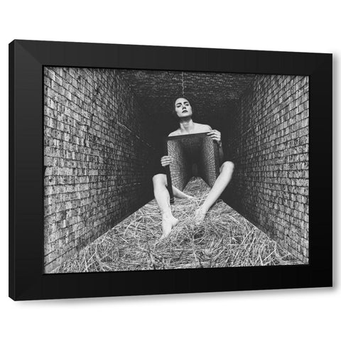 Claustrophobia Black Modern Wood Framed Art Print with Double Matting by Bousca, Bogdan