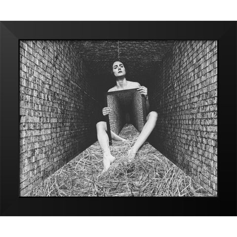 Claustrophobia Black Modern Wood Framed Art Print by Bousca, Bogdan