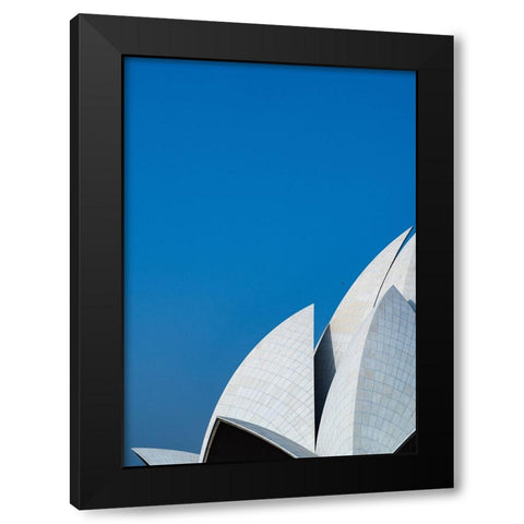 Lotus temple the balance Black Modern Wood Framed Art Print with Double Matting by Chawla, Shobhit