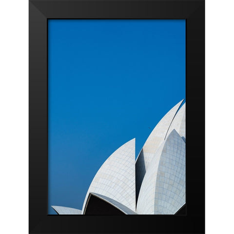 Lotus temple the balance Black Modern Wood Framed Art Print by Chawla, Shobhit