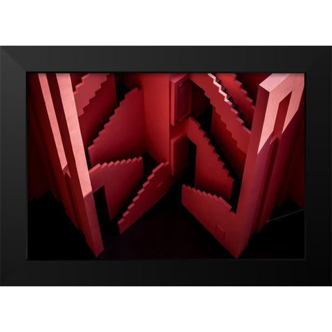 Muralla Roja #46 Black Modern Wood Framed Art Print by Wride, Linda