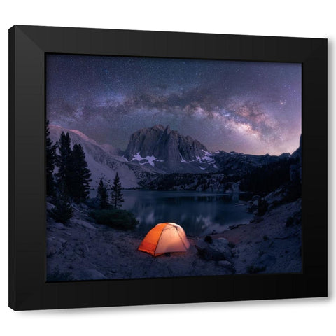 A Starry Night Black Modern Wood Framed Art Print by De, Pritam