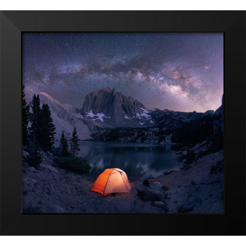 A Starry Night Black Modern Wood Framed Art Print by De, Pritam