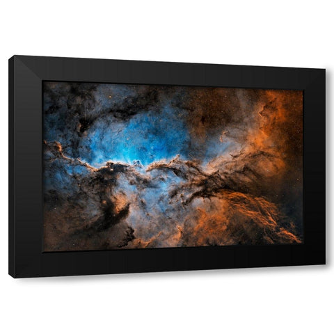 Fighting Dragons Of Ara Black Modern Wood Framed Art Print by Chander, Vikas