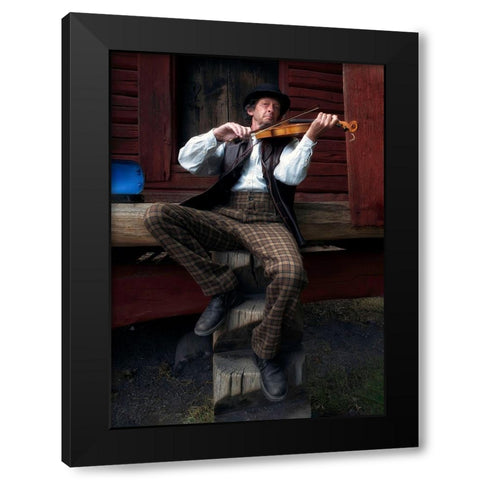 The Musician Black Modern Wood Framed Art Print with Double Matting by Al Thahaby, Karim