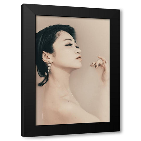 sealed Black Modern Wood Framed Art Print by Sangan, Kurosaki