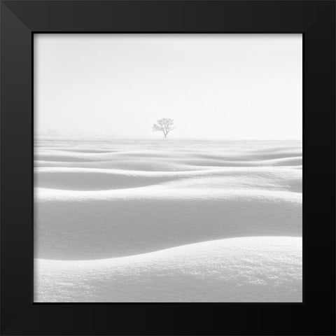 Wave Black Modern Wood Framed Art Print by Nodeh, Mostafa
