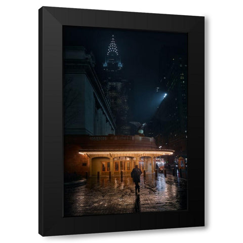 IM Late Black Modern Wood Framed Art Print with Double Matting by De La, Javier